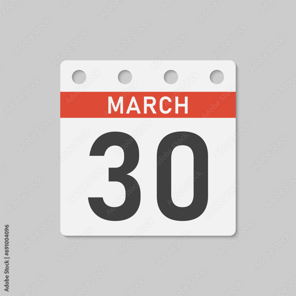 Icon page calendar day - 30 March Icon page calendar day - 30 March