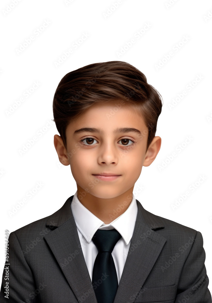 portrait of a boy isolated on transparent background