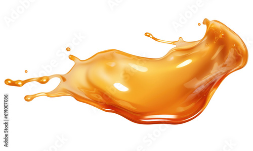 apple juice, honey splash. Splash oil lubricant motor oil isolated on transparent background 