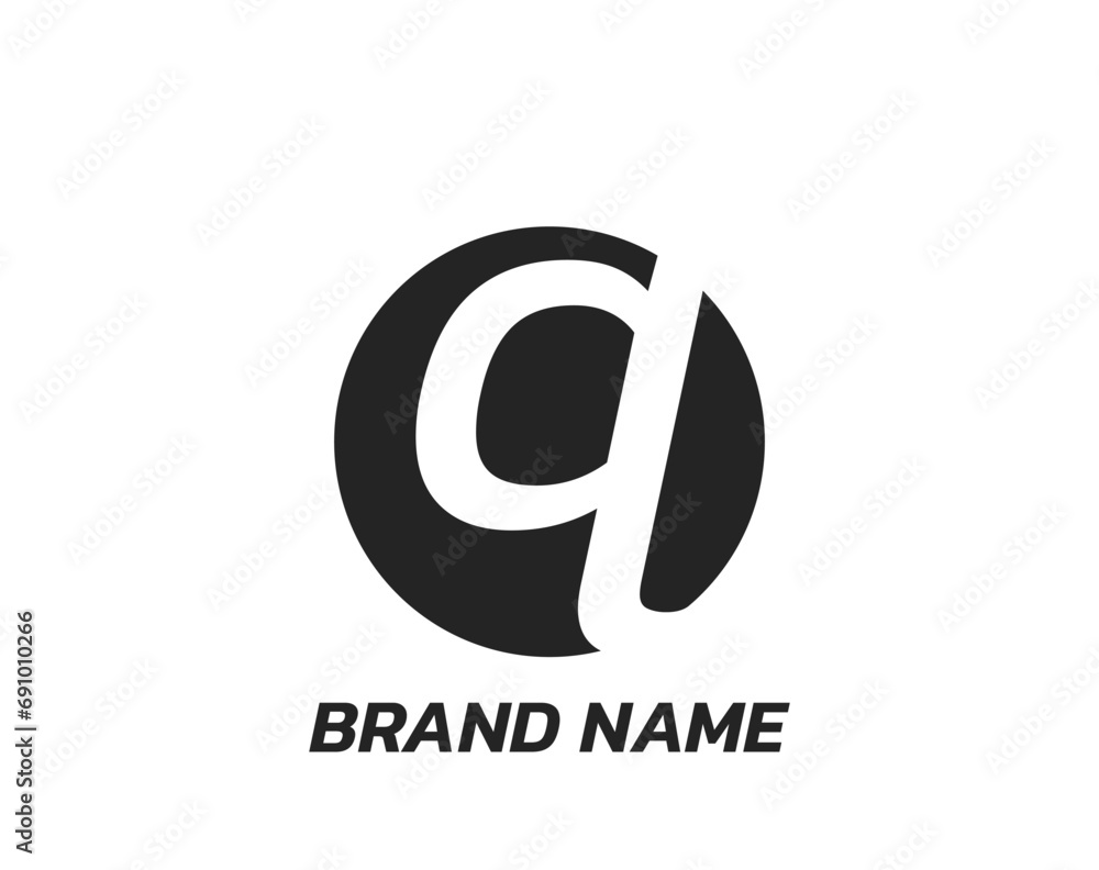 Fototapeta premium q logo brand identity. geometric lettering symbol. isolated vector image