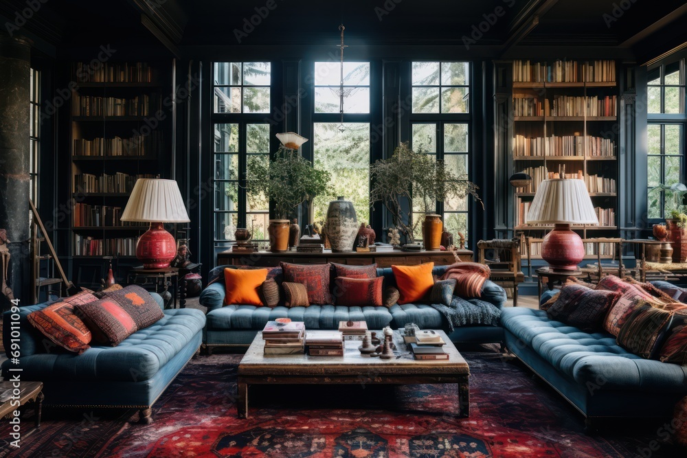 Dive into maximalism with an eclectic mix of velvet sofas