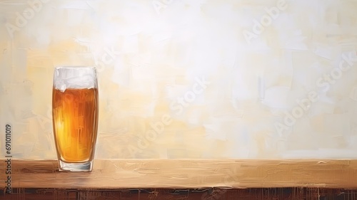 生ビールの油絵_3