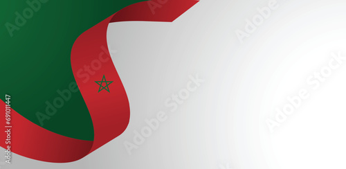 morocco Proclamation of Independence Day 11 January flag ribbon vector poster