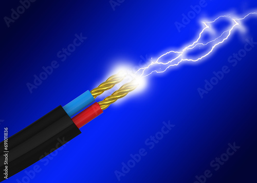 Electricity power and Cable - 3D
