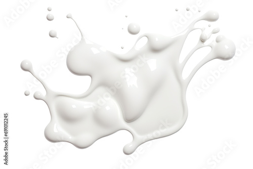 Milk or white paint splash. Cutout on transparent 