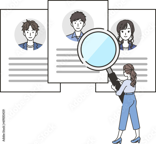 人材を選ぶ女性