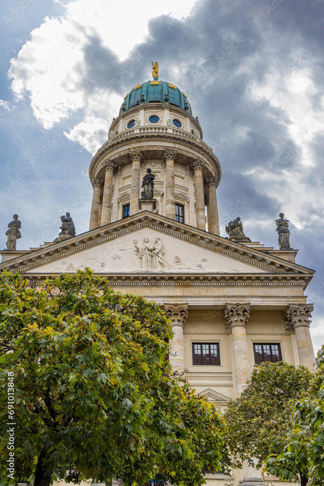 German Cathedral or The New Cathedral called Deutscher Dom at Gendarmenmarkt in Berlin in Germany Europe