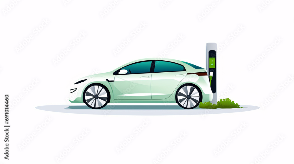 New energy, energy-saving, environmental protection, low-carbon and efficient advanced car illustration
