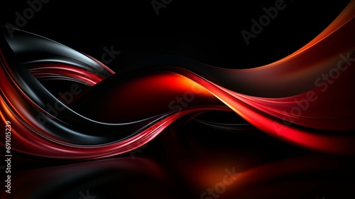Abstract, red on black background.