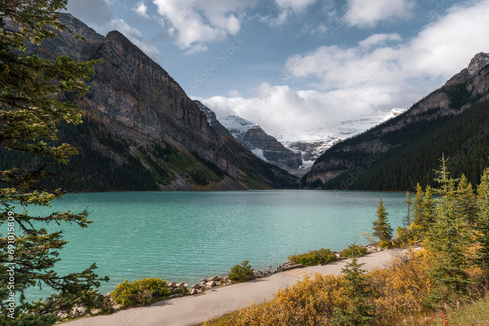 Travel in autumn on Lake Louise at Banff national park