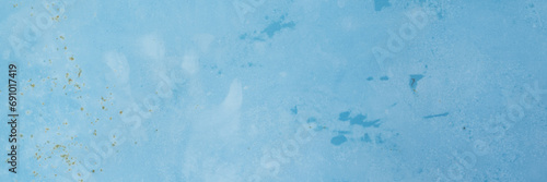 Beautiful Abstract Grunge Decorative Light Blue Wall Texture. Handmade Rough Winter old Paper Wide Background With Copy Space..
