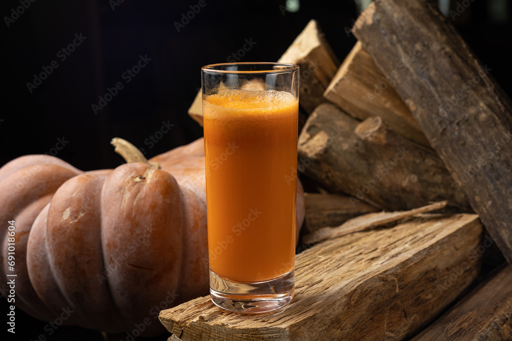 Pumpkin fresh on a wooden table Pumpkin fresh on a wooden table