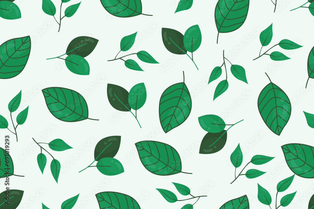 vector hand drawn abstract green leaf pattern vector hand drawn abstract green leaf pattern