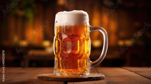 Beer in a beer mug. Yummy. High quality