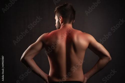 Low Back Pain Relief: 3D Spine of Man with Osteoarthritis
