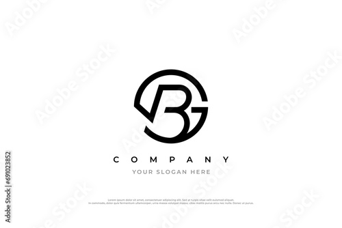 Initial Letter BG Logo or GB Monogram Logo Design photo
