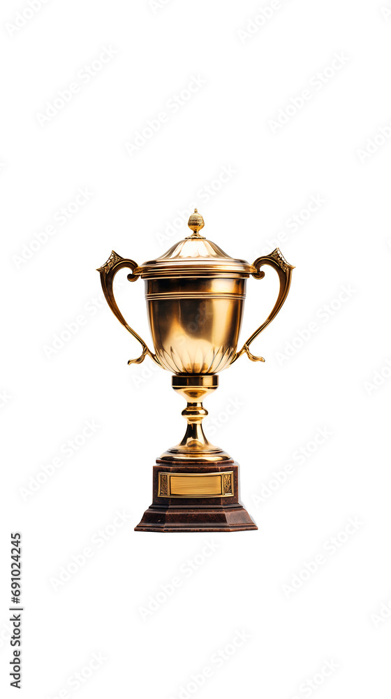 gold cup isolated on white