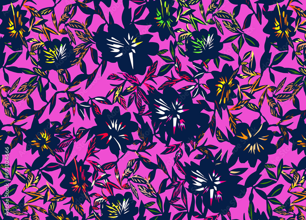 seamless floral pattern vivid volor