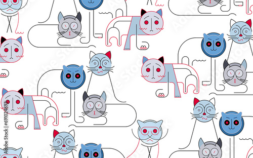 seamless pattern with cats 