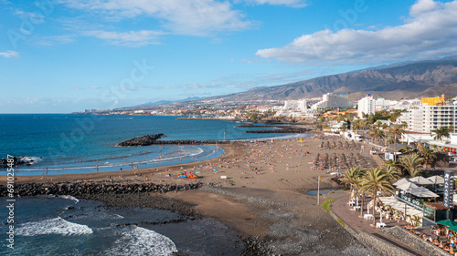 Photography Aerial photo from drone to de Tenerife and beachs Adeje Playa de las Americas, Playa Honda,Playa de Troya, Playa de El Bobo
