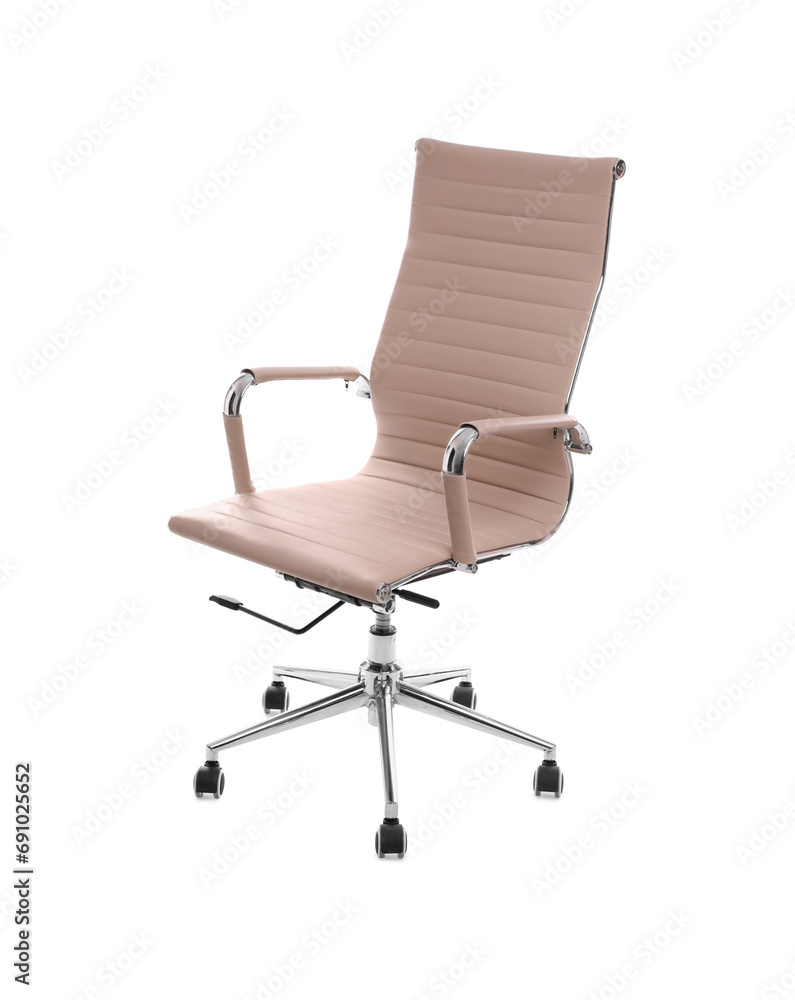 Comfortable leather office chair isolated on white Comfortable leather office chair isolated on white