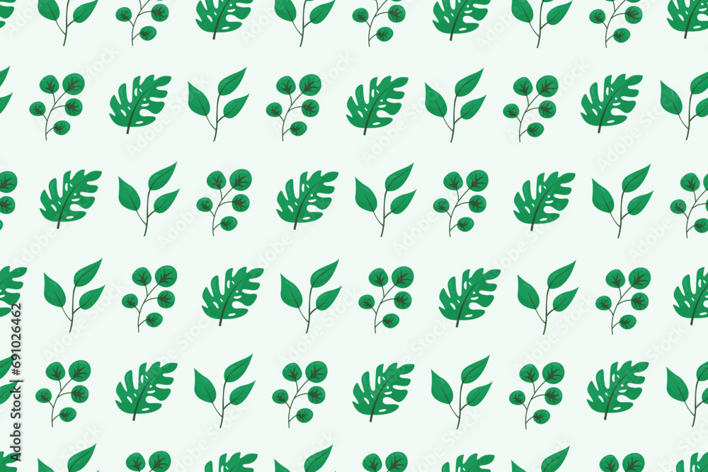 vector hand drawn abstract green leaf pattern vector hand drawn abstract green leaf pattern