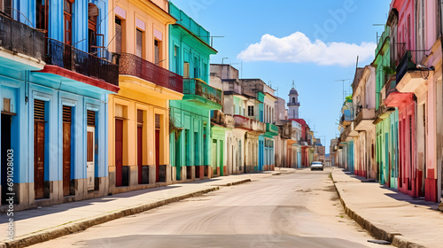 Colorful and historic architecture in the streets of Havana Cuba. © Finn
