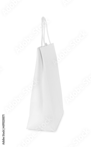 One light paper shopping bag isolated on white