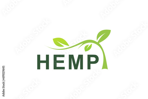 Organic green leaf logo design, environment back to nature icon symbol.