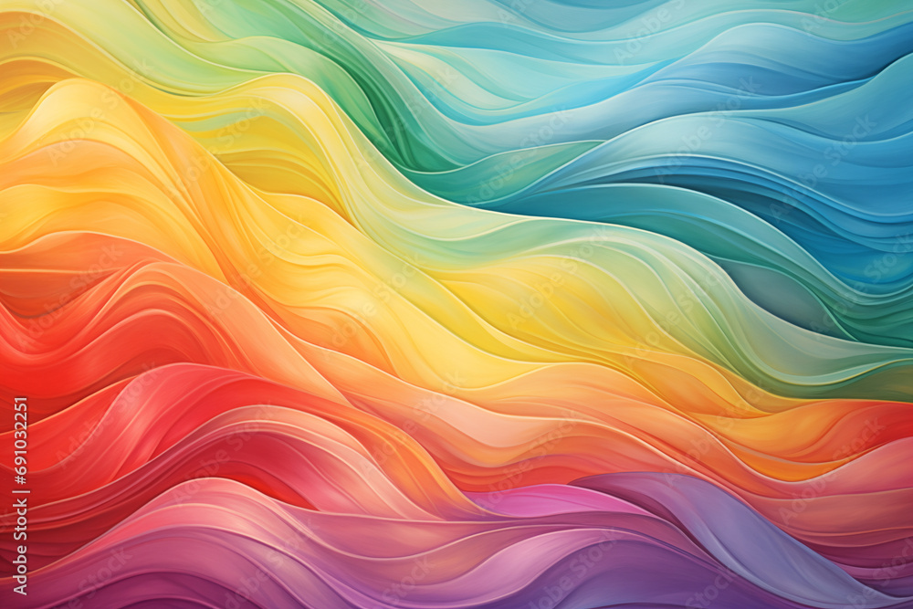 Fototapeta premium Abstract background in rainbow pastel colors with wavy texture.