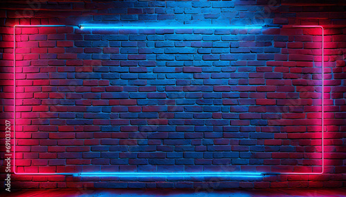 Lighting effect red and blue neon background photo