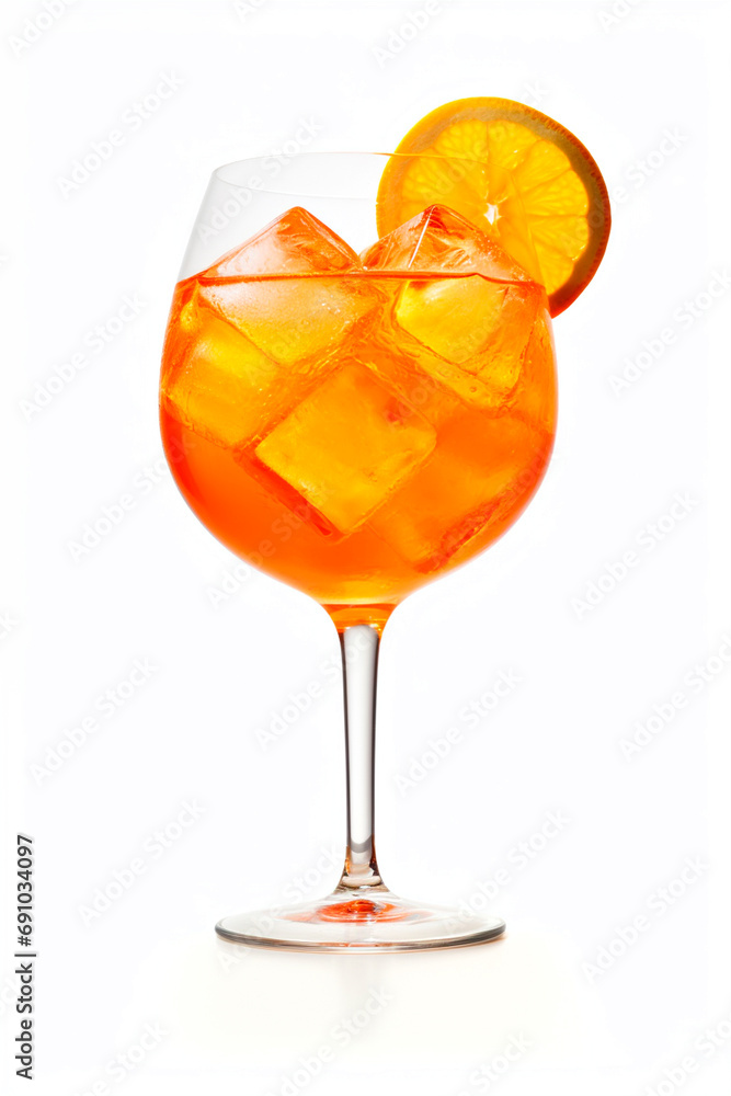 Aperol Spitz cocktail in a glass. Selective focus. Aperol Spitz cocktail in a glass. Selective focus.