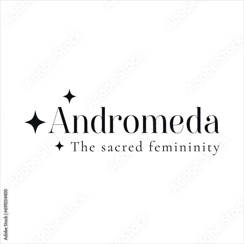 Stellar Star Logo Andromeda Minimal Concept. Black Option. Variant-01