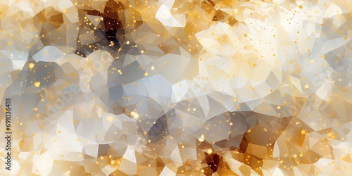 Abstract cosmic geometric luminous sparkling wallpaper background texture with gold, black and white touches. Great as luxury product advertisement banner or celebration postcard. photo