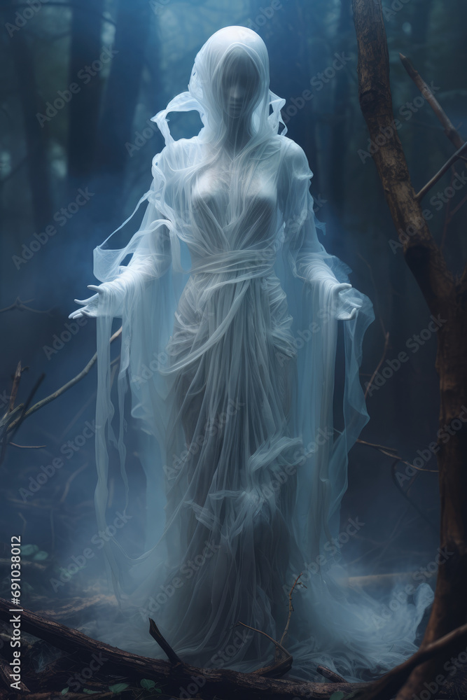 Veil of Shadows: Ghostly Enigma in the Mist