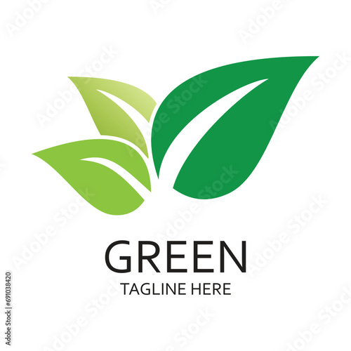 Green logo design simple concept Premium Vevtor