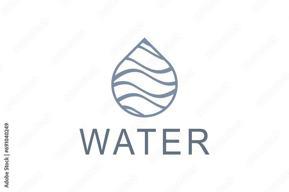 Mineral water energy logo, natural purity wave shape. Mineral water energy logo, natural purity wave shape.