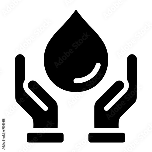 save water glyph icon