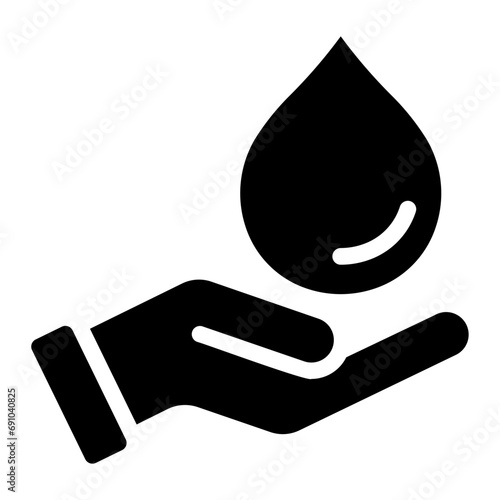 save water glyph icon