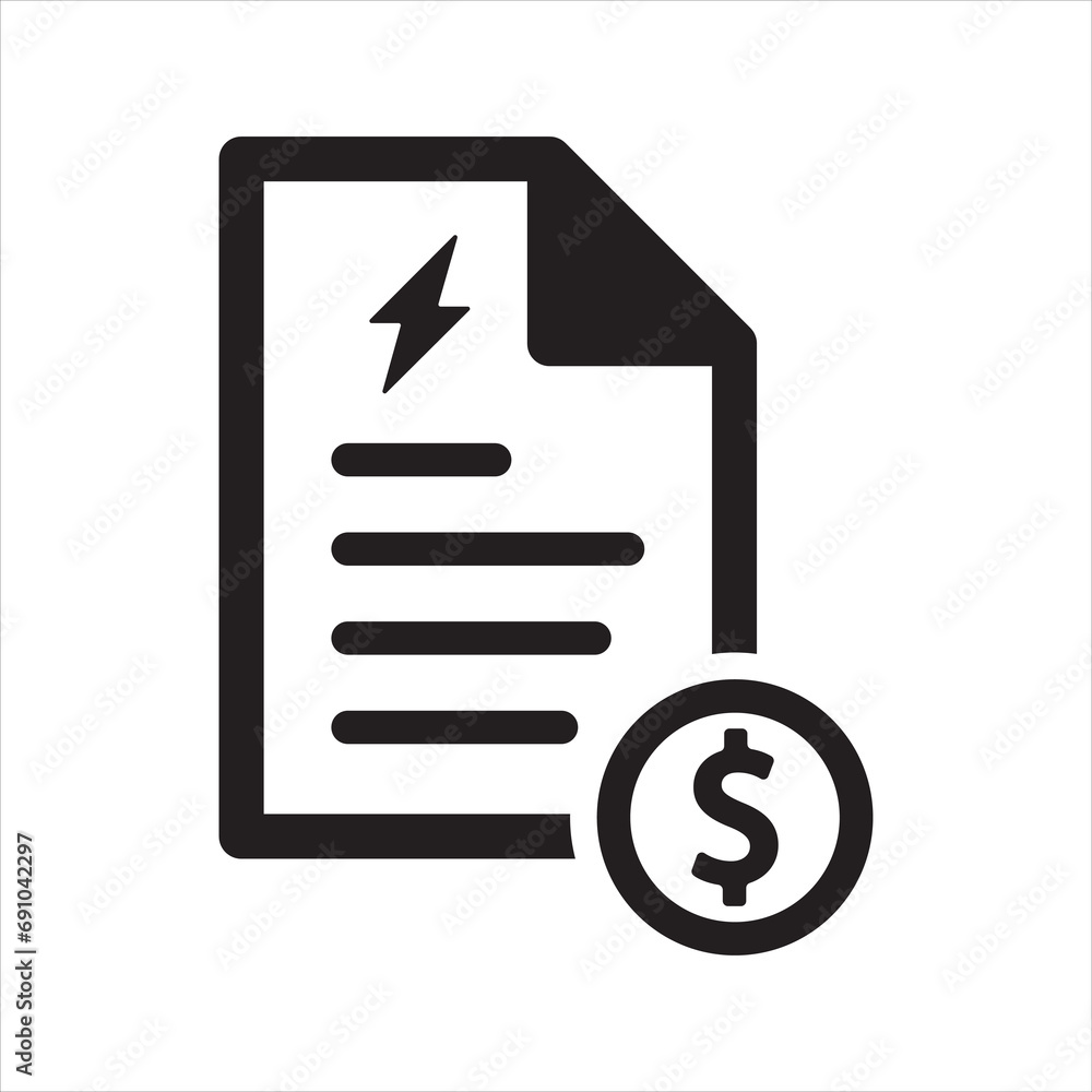 Electricity bill icon. Energy price icon - obrazy, fototapety, plakaty 
