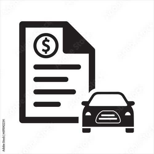 Car insurance icon. Insurance bill, car loan icon