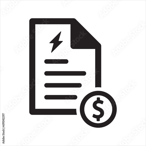 Electricity bill icon. Energy price icon