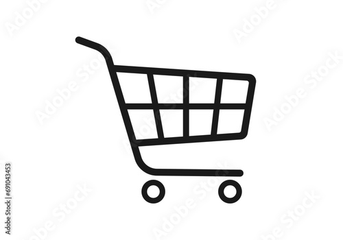 Shopping cart r trolley icon. Shop, buy sign or symbol. Vector illustration. photo