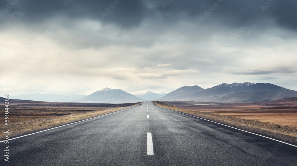 Empty road panorama. Generative AI