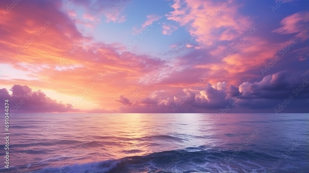 Tranquil Sunset over the Sea generated by AI tool