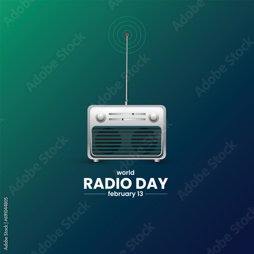 World Radio Day. Radio vector illustration. 