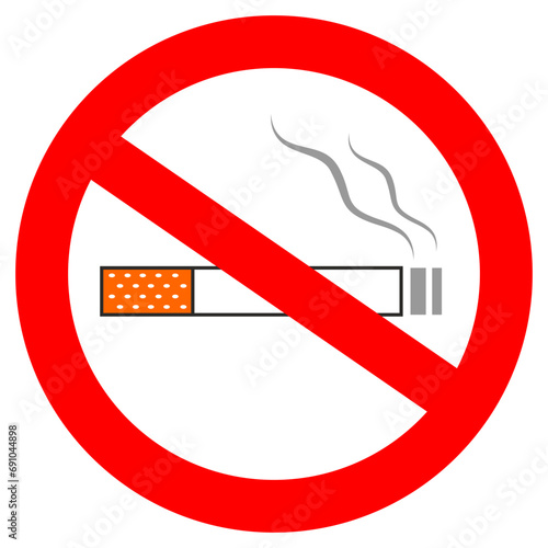No smoking sign. Don't Smoke icon. Transparent background editable vector file