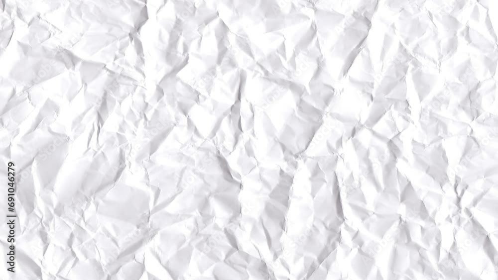 Stop motion animated white paper texture background. Crumpled white paper. Stop motion animated white paper texture background. Crumpled white paper.