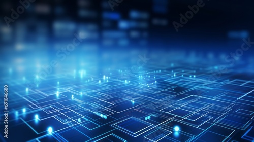 Wallpaper Mural digital innovation: abstract blue tech concept for business or science background Torontodigital.ca