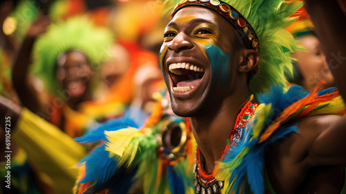 person celebrating carnival, generative ai